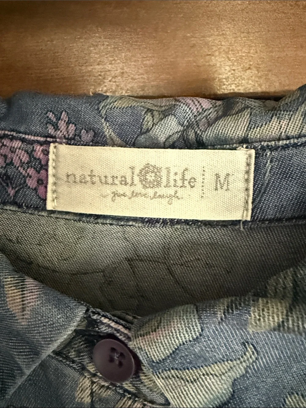 NATURAL LIFE Blue Floral Tiered Dress with Pink & Green Accents - Picture 2 of 7